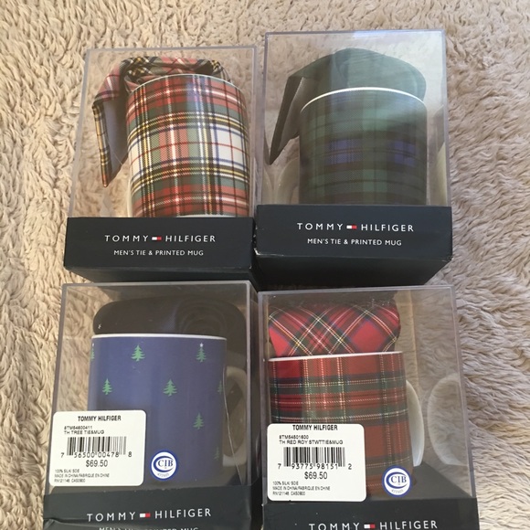 Men’s Mug and Tie Gift Set Red Plaid Only - Picture 3 of 8